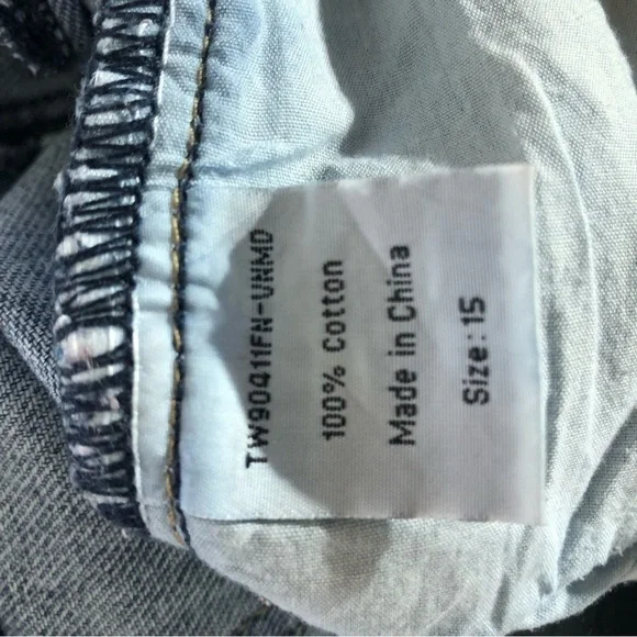 Fashion Nova Y2K Distressed Blue Wide Leg Jeans Plus Size - Picture 9 of 10